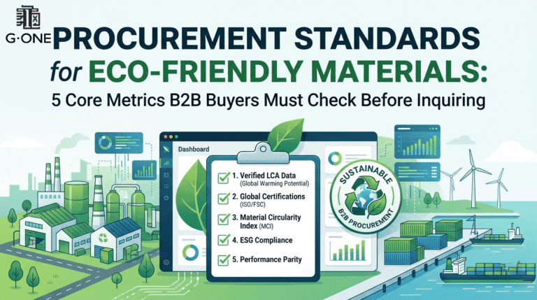 Read more about the article Procurement Standards for Eco-Friendly Materials: 5 Core Metrics B2B Buyers Must Check Before Inquiring